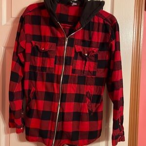 Divided H&M flannel jacket hoody, size 6